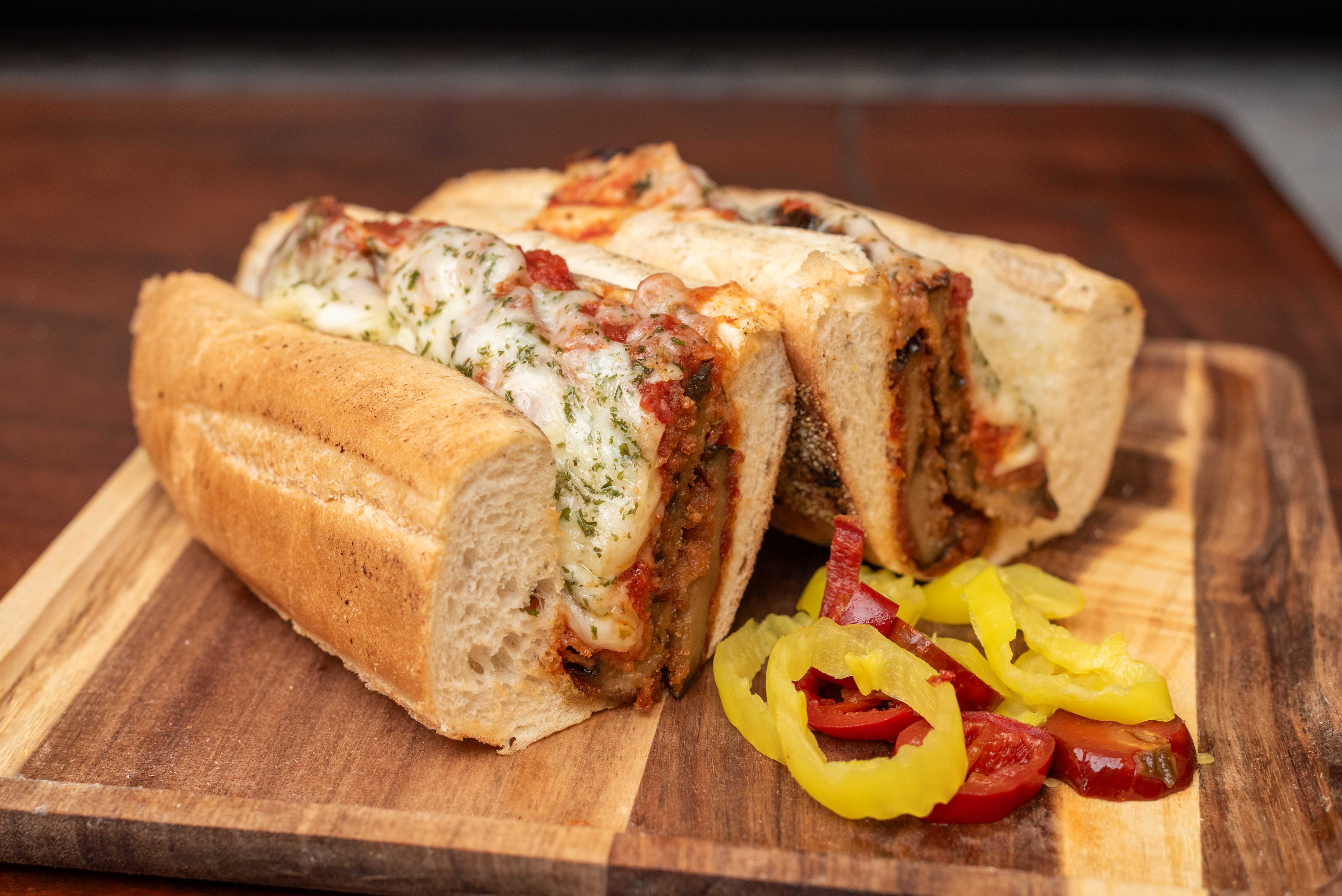 Eggplant Parmigiana Sandwich