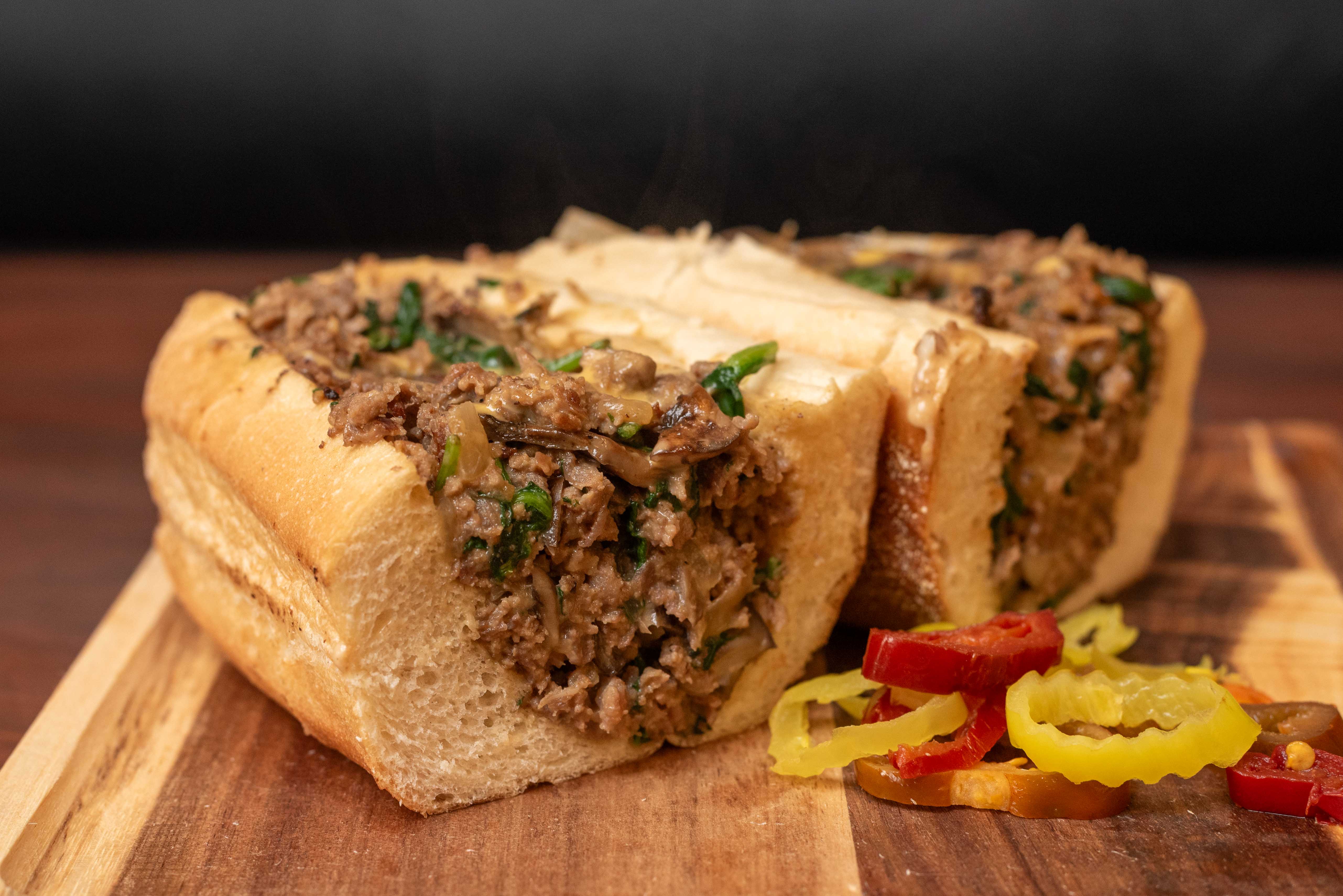 Spinach & Mushroom Cheesesteak