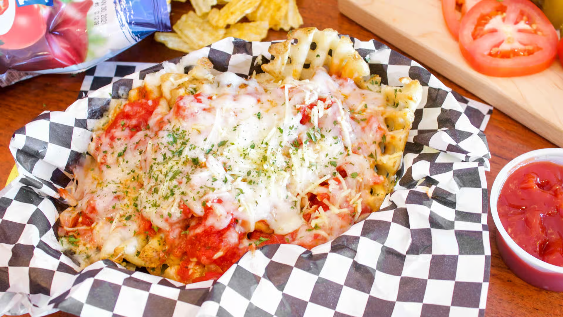 Waffle Pizza Fries