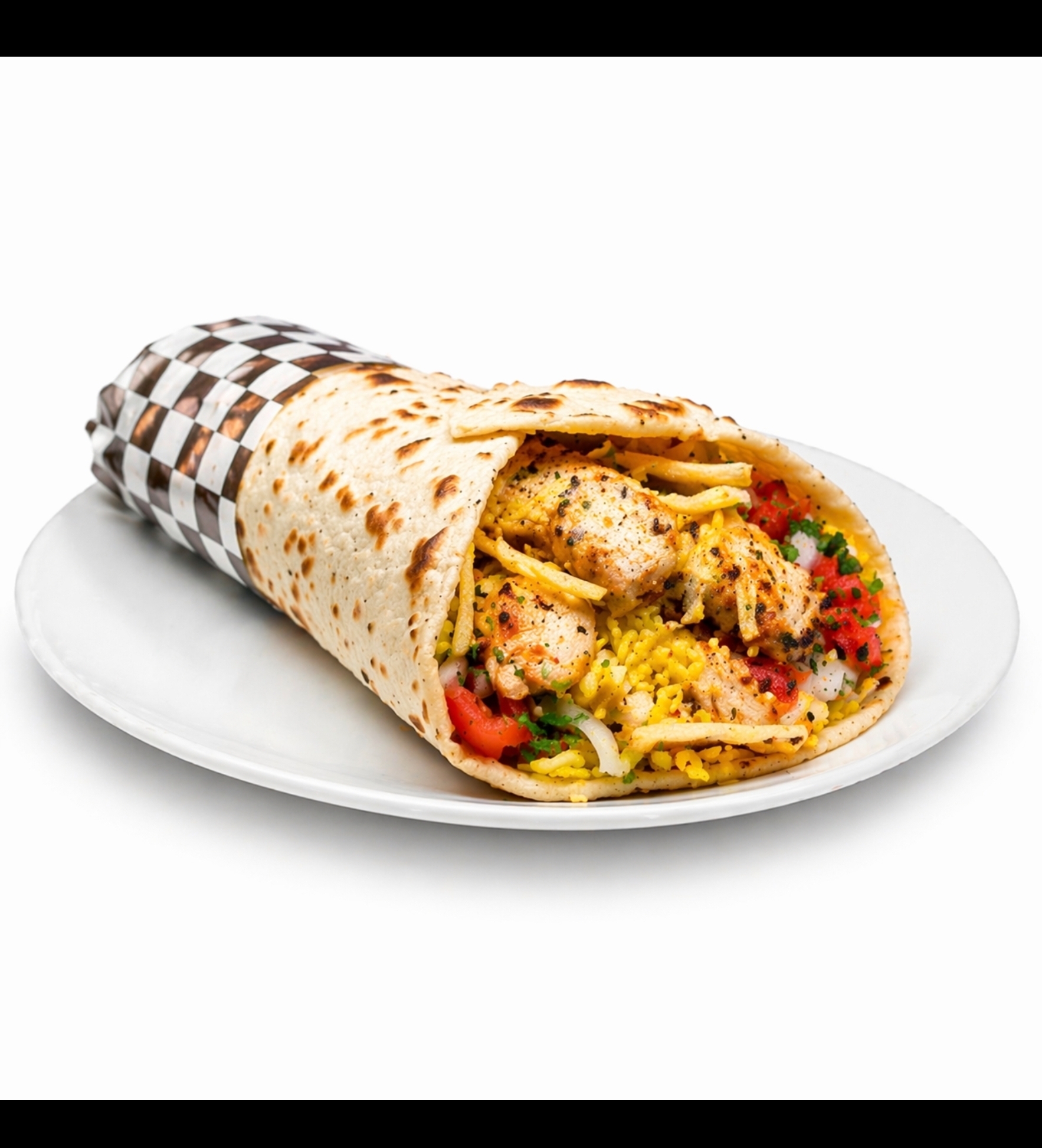 BBQ Wrap: Persian Burrito chicken ساندویچ جوجه پرشین بوریتو