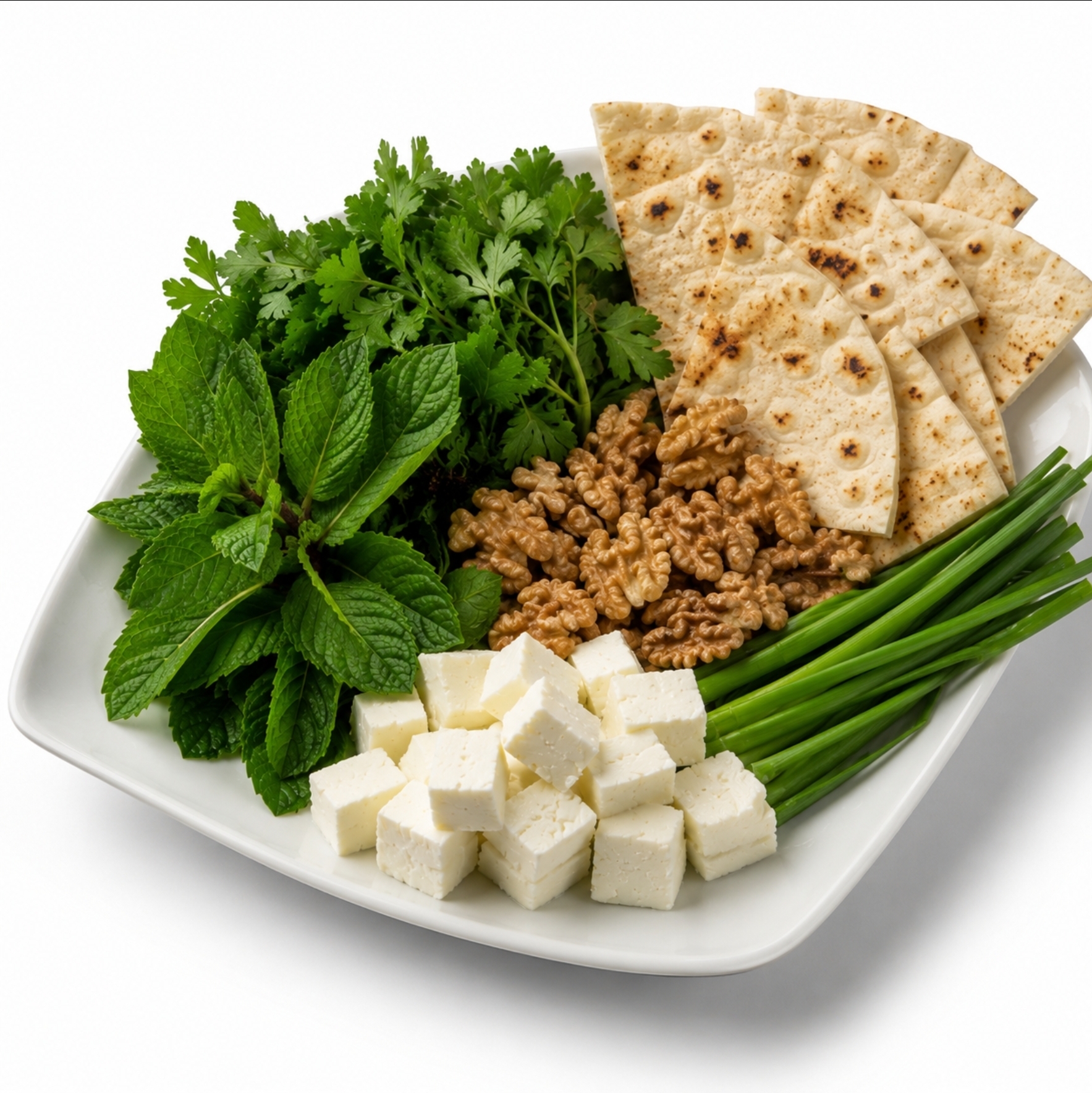 Bread & cheese , walnuts نان، پنیر و گردو