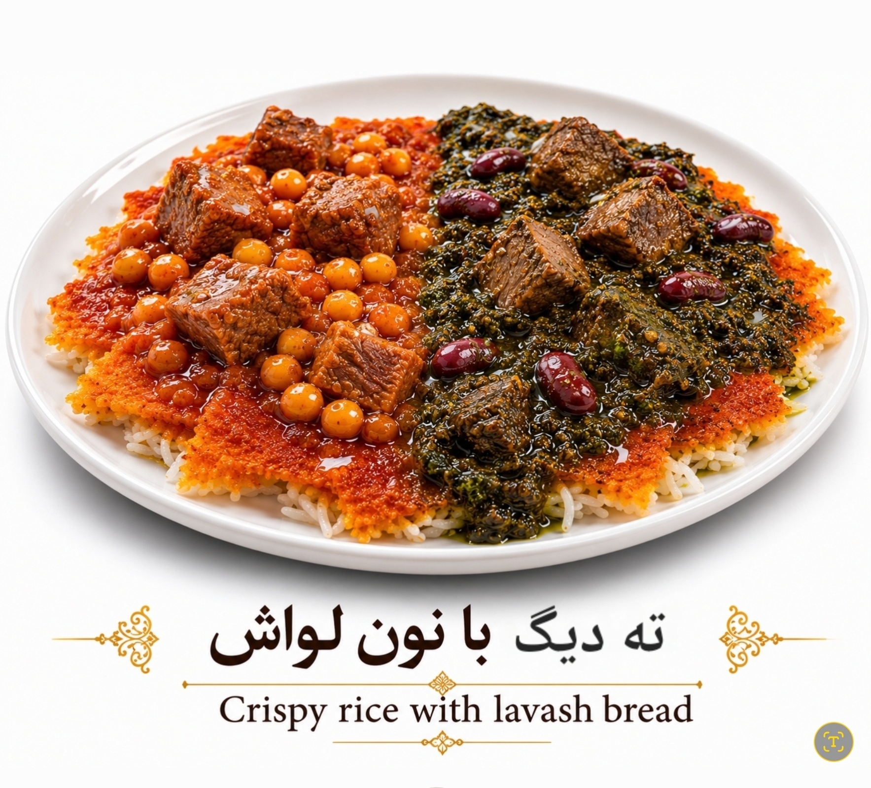 Tahdig Mix ته دیگ با قورمه سبزی و قیمه